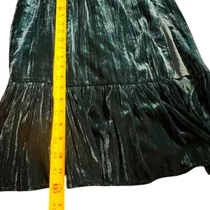 Adelyn Rae Whimsigoth Green Velvet Smocked Babydoll Midi Dress Size S Cottage thumbnail 10