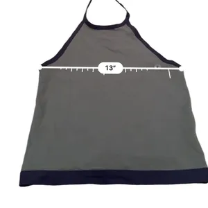 American Eagle Gray & Navy Blue Halter Neck Open Back‎ Tank Top Sz S NEW thumbnail 5
