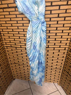 Abercrombie & fitch blue tie dye cutout maxi dress size small petite thumbnail 5