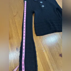 Maeve by Anthropologie Black Knit Top thumbnail 11