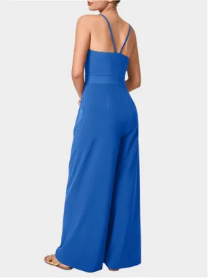 Size M Halara Backless Side Invisible Zipper Pocket Wide Leg Quick Dry Jumpsuit thumbnail 2