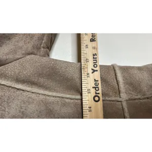 Guess Shearling Jacket Women's Tan Faux Fur Lined Suede Leather Coat Medium thumbnail 6