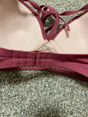 Shade & Shore Pink Crochet Corset Bikini Top thumbnail 6