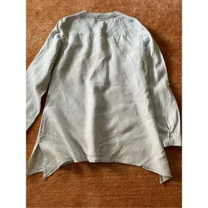 JONES NEW YORK SPORT Linen Bottom Down Grey Shirt thumbnail 4