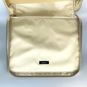 Lancome Makeup Train Case Travel Bag Gold Metallic Rose Vanity Decor Large NEW‎ thumbnail 6