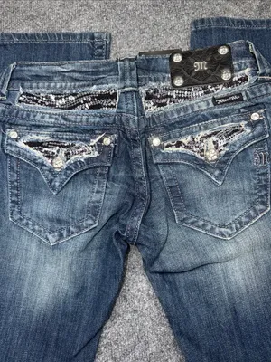 Miss Me Blue Low-Rise Boot Cut Stretch Denim Jeans thumbnail 2