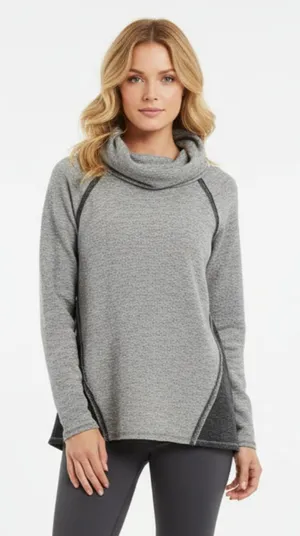 Kuhl Women's Gray Two Tone Long Sleeve Cowl Neck Knit Sweater S thumbnail 1