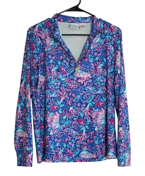 Stella Parker Size Small UPF Longsleeve Bright Vibrant Floral Coastal Golf Gear thumbnail 1