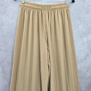 Brown Wide Leg Accordion‎ Beach Resort Flowy Vacation Lock & Love Pants Small thumbnail 3