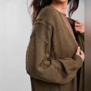 BKE Frayed Seam Cardigan Sweater Distressed open sweater XS thumbnail 3