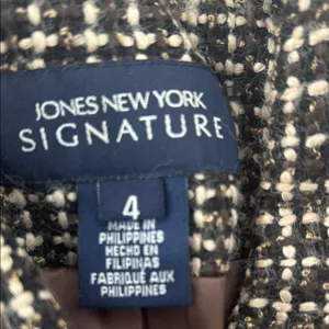 Jones New York Black and White Tweed Blazer thumbnail 3