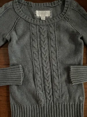 American Eagle Y2k Abercrombie grey cable knit scoop neck bella swan elena gilbert sweater thumbnail 5