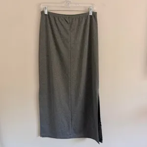 Y2k Grey Exact Change Velvet Floral Maxi Skirt thumbnail 5