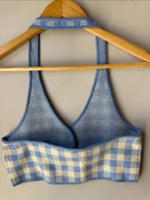 MAJORELLE Gingham Halter Addy Crop Top Tank thumbnail 3