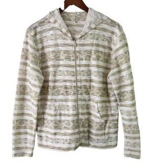 Lulu B Star Print Zip Up Hoodie Beach Cover‎ Up Lightweight Jacket M thumbnail 1