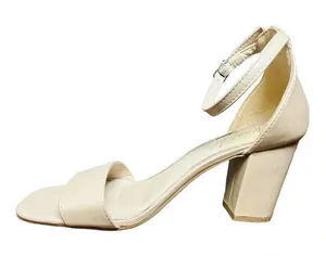 Mari A. MA-MARSHA Block Heel Sandals Womens 9 Cream Ankle Strap Square Toe Dress thumbnail 1