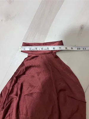 Lulus NWT Women Large Rusty Brown Halter Satin Maxi Dress thumbnail 13