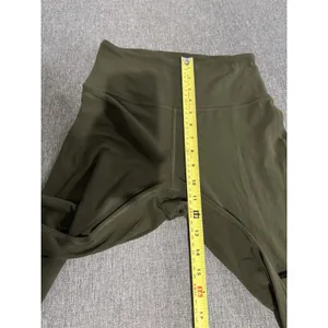 Lululemon Women's High Rise Flare Yoga Pants Olive Green Align Material Sz 6 thumbnail 5
