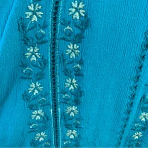 Love Reign Teal Dress with Floral Embroidery thumbnail 3