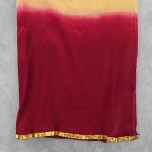 Red Tan Gold Lace Ombre‎ Long Indian Dupatta Shawl Scarves Wrap Scarf 84x32 thumbnail 3