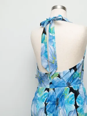 Dress the Population - Kathleen Floral‎ Ruffle Halter Gown thumbnail 11