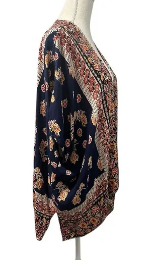 Angie Boho Paisley Open Front Dolman Sleeve Kimono Wrap Medium thumbnail 3
