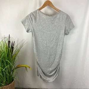 Smallshow Set of 2 Black & Gray Short Sleeve Ruched Maternity Tee T Shirts thumbnail 2