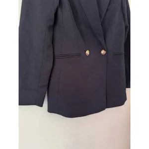 NWT French Connection Oversized Navy Blue Blazer Gold Buttons Size XS thumbnail 7
