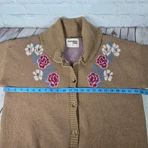 Savanna‎ Jane One More Shot Longhorn Floral Knitted Cardigan Sweater Size M thumbnail 7