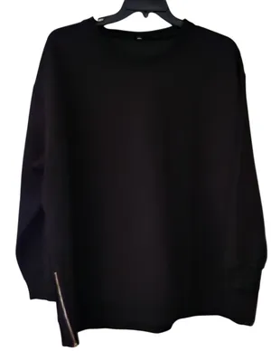 Black Ribbed Sweatshirt Size 4X thumbnail 2
