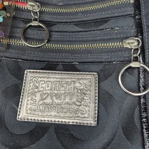 Coach Poppy Glam Tote 13826 Op Art Signature Jacquard Black Shoulder Bag Y2K VTG thumbnail 3