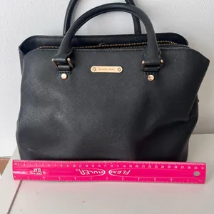 Michael Kors Black Satchel with Gold Accents thumbnail 4