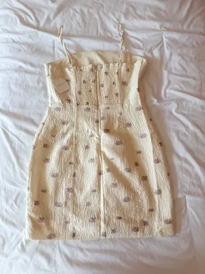 Altar’d State Ivory/Pink Lainey Floral Mini Dress Size Medium thumbnail 2