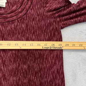 Anthropologie Swing Dress Knit Casual 3/4 Sleeve Pockets Maroon Size‎ Small thumbnail 9