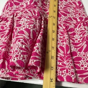 Loft size 8 heavily embroidered fit n flare ruffle cap sleeves dress thumbnail 9