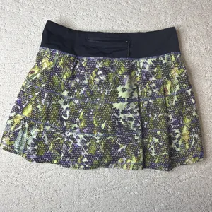 Women's Lululemon Size 4 Pace Rival Skirt Floral Shorts Athletic Pickleball Golf thumbnail 3