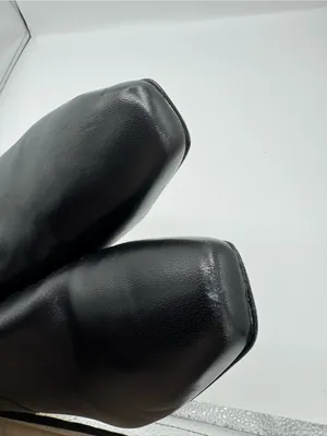 Vince Black Leather Hailey Ankle Bootie Boot square toe minimalist modern size 8 thumbnail 8