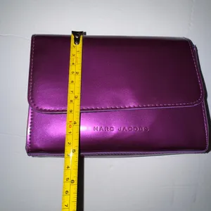 Authen Marc Jacobs Cosmetic Bag w/Lining Glossy Purple & Green. 7x5x2 thumbnail 5