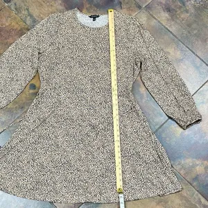 Banana Republic Animal Print Belted Fit and Flare Long Sleeve Dress XL thumbnail 4