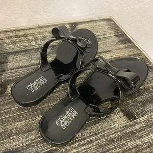 Coach Black Jelly Thong Flip Flop Sandal Summer Beach Pool Shoes 7 thumbnail 5