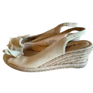 Judith Rosie Natural Canvas Espadrille Platform Wedge Slingback Sandals 7.5M thumbnail 4