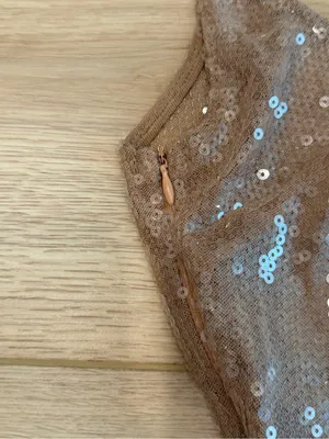 Pretty Little Thing KHAKI SEQUIN SHEER BOAT NECK MAXI DRESS thumbnail 3