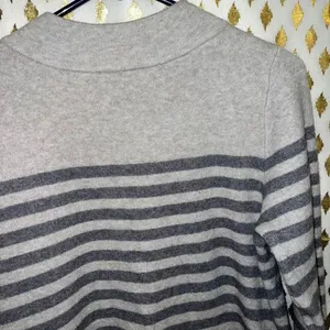 Apt 9 striped sweater mock neck gray size S thumbnail 2