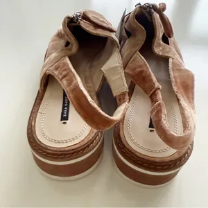 Zara Velour Slingback Shoes size 10 thumbnail 4
