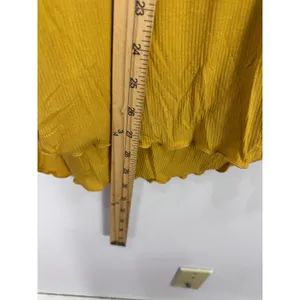 Free People Ribbed Twist Back Top Womens Medium Mustard Yellow Boho Whimsical thumbnail 5