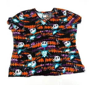 Disney Scrub Top Women 2X Tie Dye Jack Skellington Nightmare Before Christmas thumbnail 1