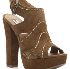 Steve Madden "Ricki" Boho Tan Suede Platform Sandals thumbnail 1