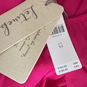 NEW Anthropologie Flowy Hot Pink Mini Dress Summer Cut Out Babydoll Empire thumbnail 6