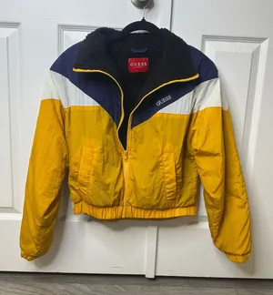 Guess Y2K Cropped Fleece Lined Windbreaker Jacket Women’s Size S thumbnail 1
