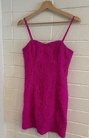 Lilly Pulitzer pink lace mini dress thumbnail 1